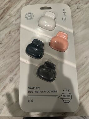 Brand New Naven Snap-On Toothbrush Covers - White, Pink, Black (4-Pack)